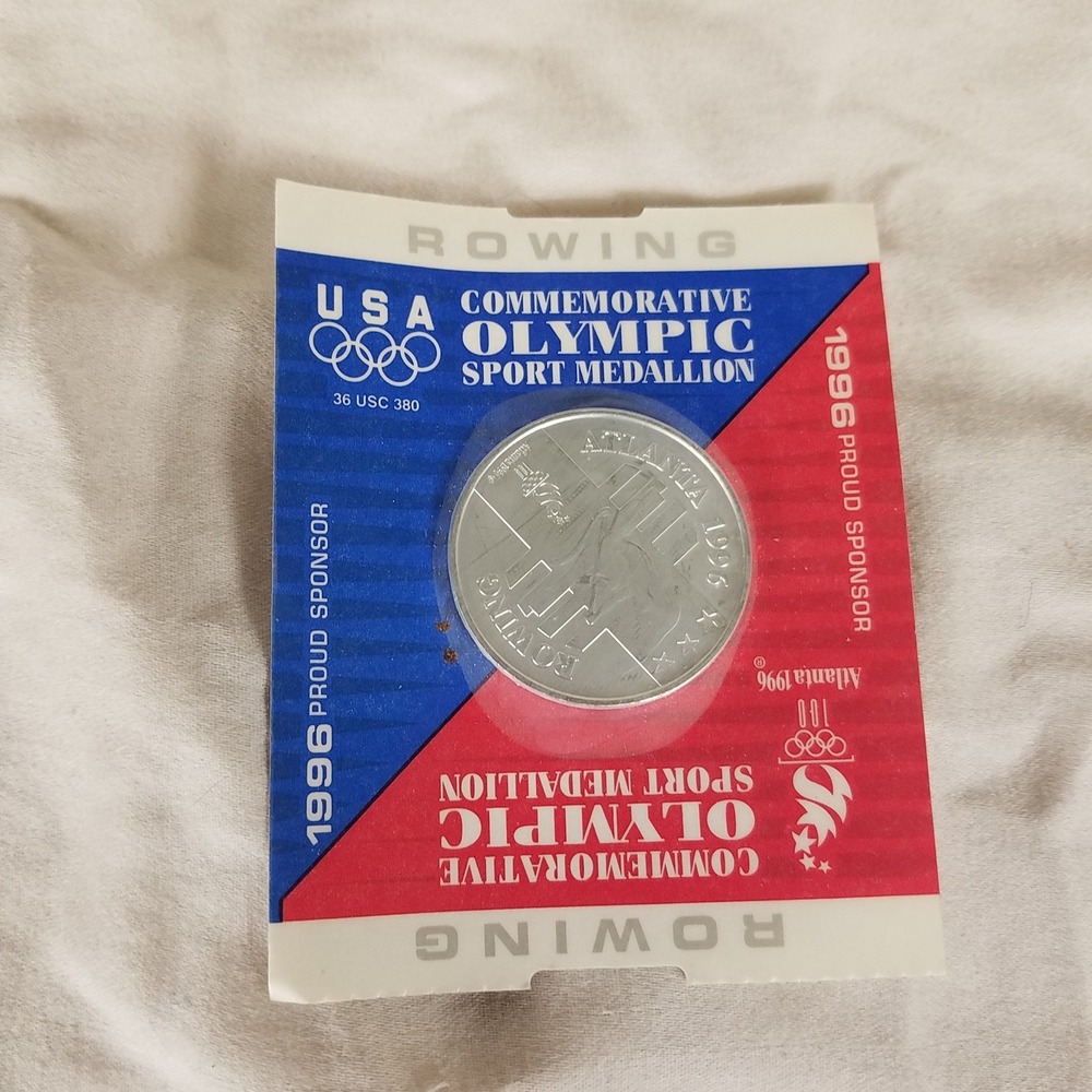 USA Olympics Medallion Silver New 1996 Atlanta Rowing Commemorative sealed